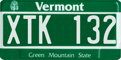 VT license plate XTK132