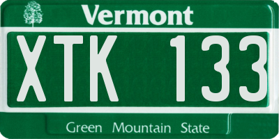 VT license plate XTK133
