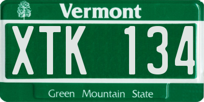 VT license plate XTK134