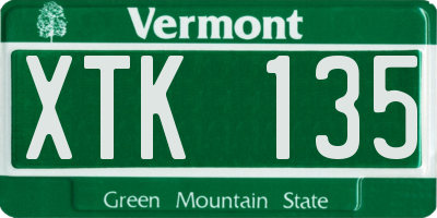 VT license plate XTK135