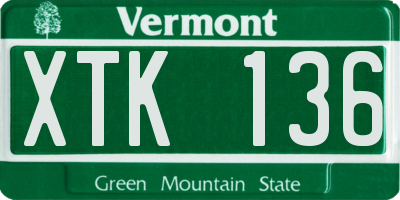 VT license plate XTK136
