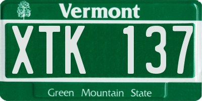 VT license plate XTK137
