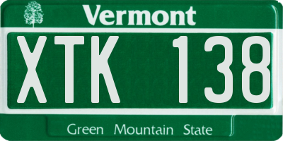 VT license plate XTK138