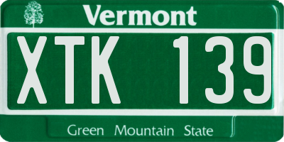 VT license plate XTK139