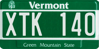 VT license plate XTK140