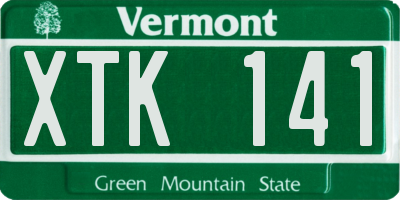 VT license plate XTK141
