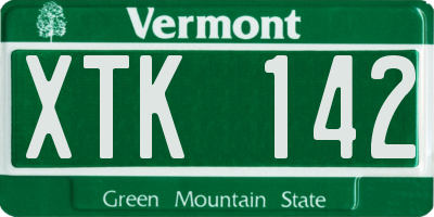 VT license plate XTK142