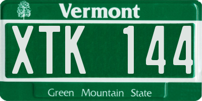 VT license plate XTK144