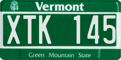 VT license plate XTK145