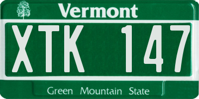VT license plate XTK147