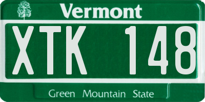 VT license plate XTK148