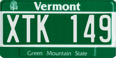 VT license plate XTK149
