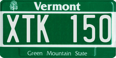 VT license plate XTK150