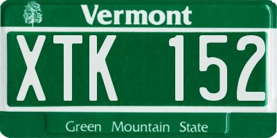 VT license plate XTK152