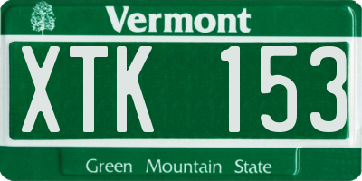 VT license plate XTK153