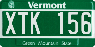 VT license plate XTK156