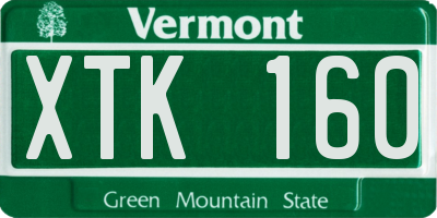 VT license plate XTK160