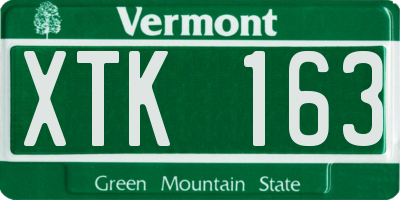 VT license plate XTK163