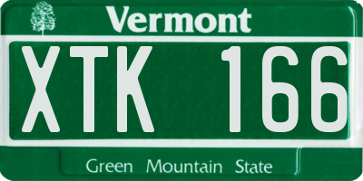 VT license plate XTK166