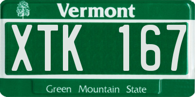 VT license plate XTK167