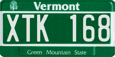 VT license plate XTK168