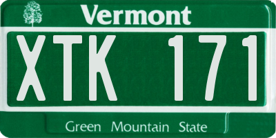 VT license plate XTK171