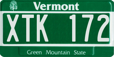 VT license plate XTK172