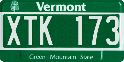 VT license plate XTK173