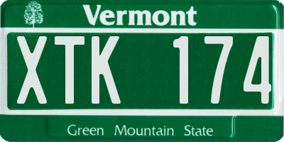 VT license plate XTK174