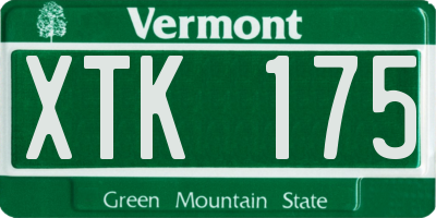 VT license plate XTK175