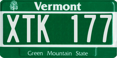 VT license plate XTK177