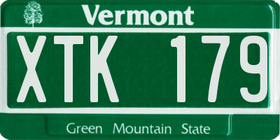 VT license plate XTK179
