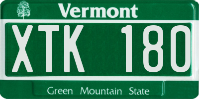 VT license plate XTK180