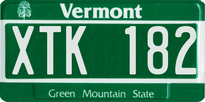 VT license plate XTK182