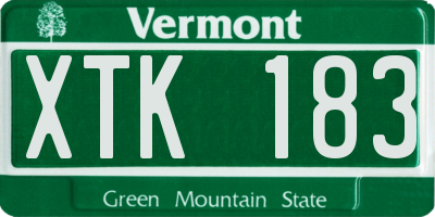 VT license plate XTK183