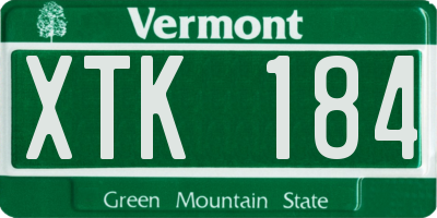VT license plate XTK184