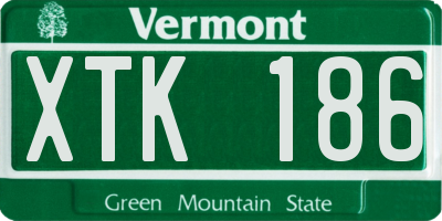 VT license plate XTK186