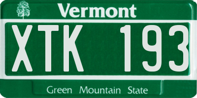 VT license plate XTK193