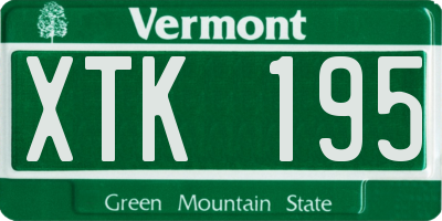 VT license plate XTK195