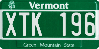 VT license plate XTK196