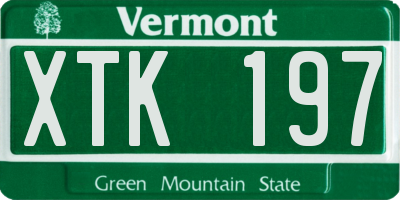 VT license plate XTK197