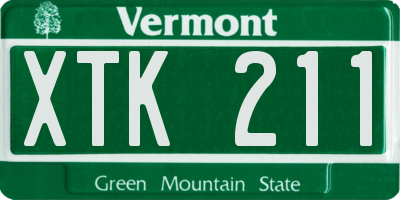 VT license plate XTK211
