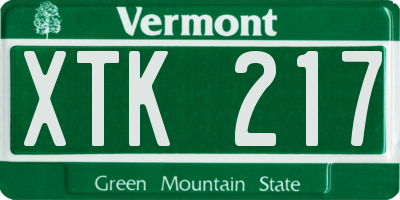 VT license plate XTK217