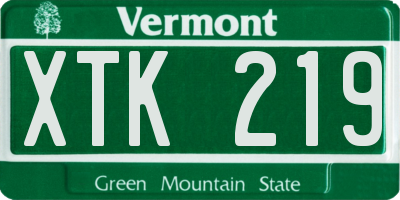 VT license plate XTK219