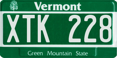 VT license plate XTK228
