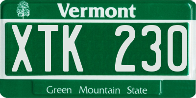 VT license plate XTK230