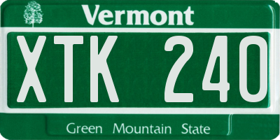 VT license plate XTK240
