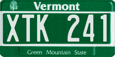 VT license plate XTK241