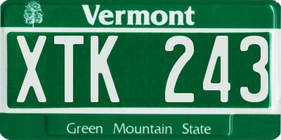 VT license plate XTK243