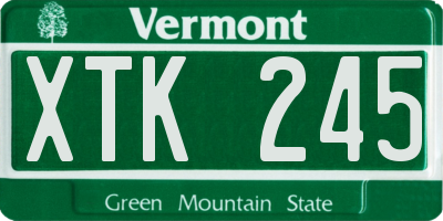 VT license plate XTK245